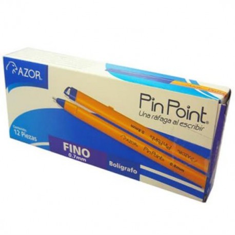 Bolígrafo Pin Point Punto Fino 0.7mm azul caja c/12