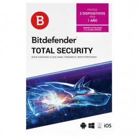 Bitdefender Total Security 2018 MD 1 año 3 usuarios, TMBD-409