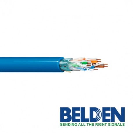Bobina de Cable FTP Belden Blindado 4 Pares 350MHZ 23AWG Color Azul 305 Metros, 2412F 0091000