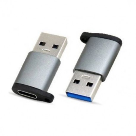 Adaptador USB Tipo-A Macho A Tipo-C Hembra Brobotix 6000342 Color Gris