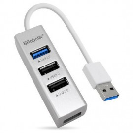Hub USB V2.0 + V3.0 4 Puertos Color Plata 263038