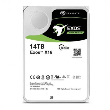 Disco duro 14TB Seagate ST14000NM001G Exos X16, 3.5" SATAIII, 7200RPM, 6GBIT/S