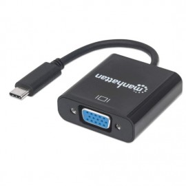 Convertidor USB-C 3.1 a VGA HD15 Macho-Hembra Manhattan 151771
