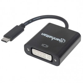 Convertidor USB-C 3.1 a DVI Manhattan 152051 Negro