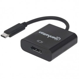 Convertidor USB-C 3.2 a Displayport 4K/ 30HZ Manhattan 152020 Negro