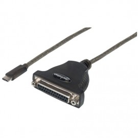Convertidor Para Impresora de USB-C Full Speed a Paralelo DB25 Manhattan 152518 Negro