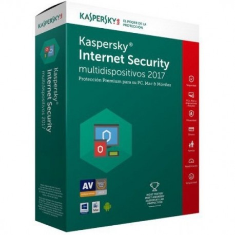 Antivirus Kaspersky Internet Security Multi-Device 2017/10 Usuarios/ 1año/ Windows, KL1941ZBKFS-7