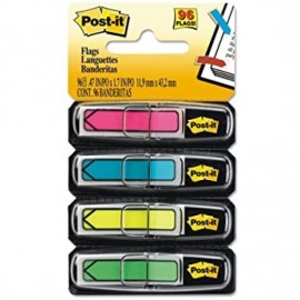 Caja con 6 paquetes de banderitas adhesivas 3M Post-IT "flecha" 4 colores brillantes .99X4.3, 684-ARR4