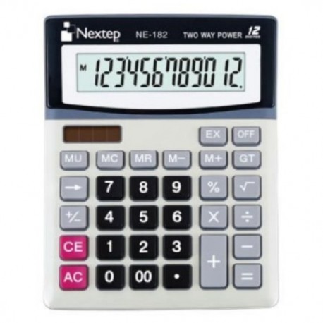 Calculadora Nextep 12 Digitos Escritorio Bateria/ Solar NE-182