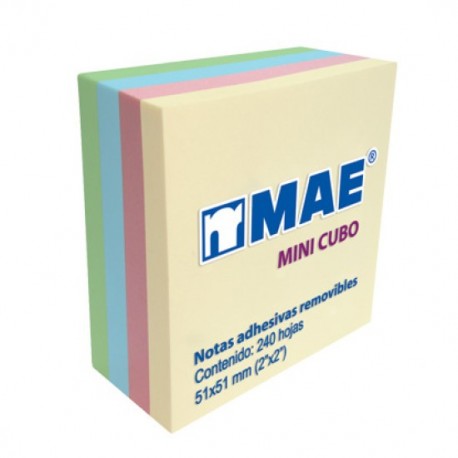 Mini cubo notas MAE ,4 colores pastel 240 hjs,2X2"